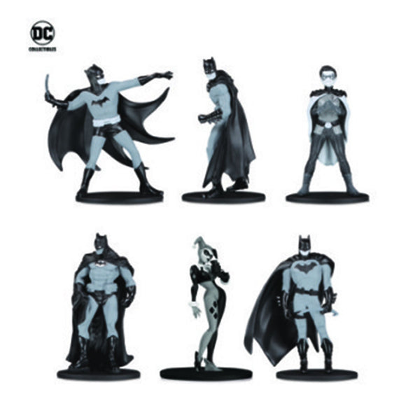 batman black and white mini statues