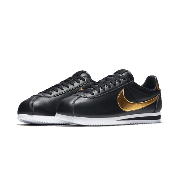 nike cortez black and gold