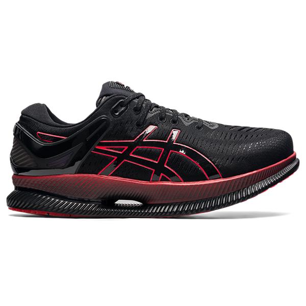 asics black and red running shoes