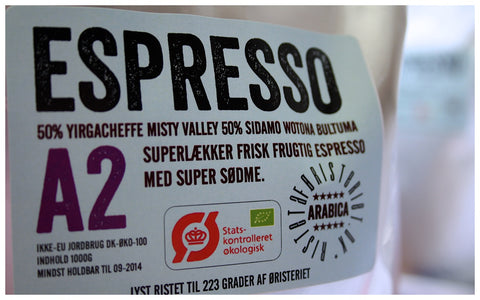 Friskristet fra kafferisteren; Espresso A2 fra www.øristeriet.dk
