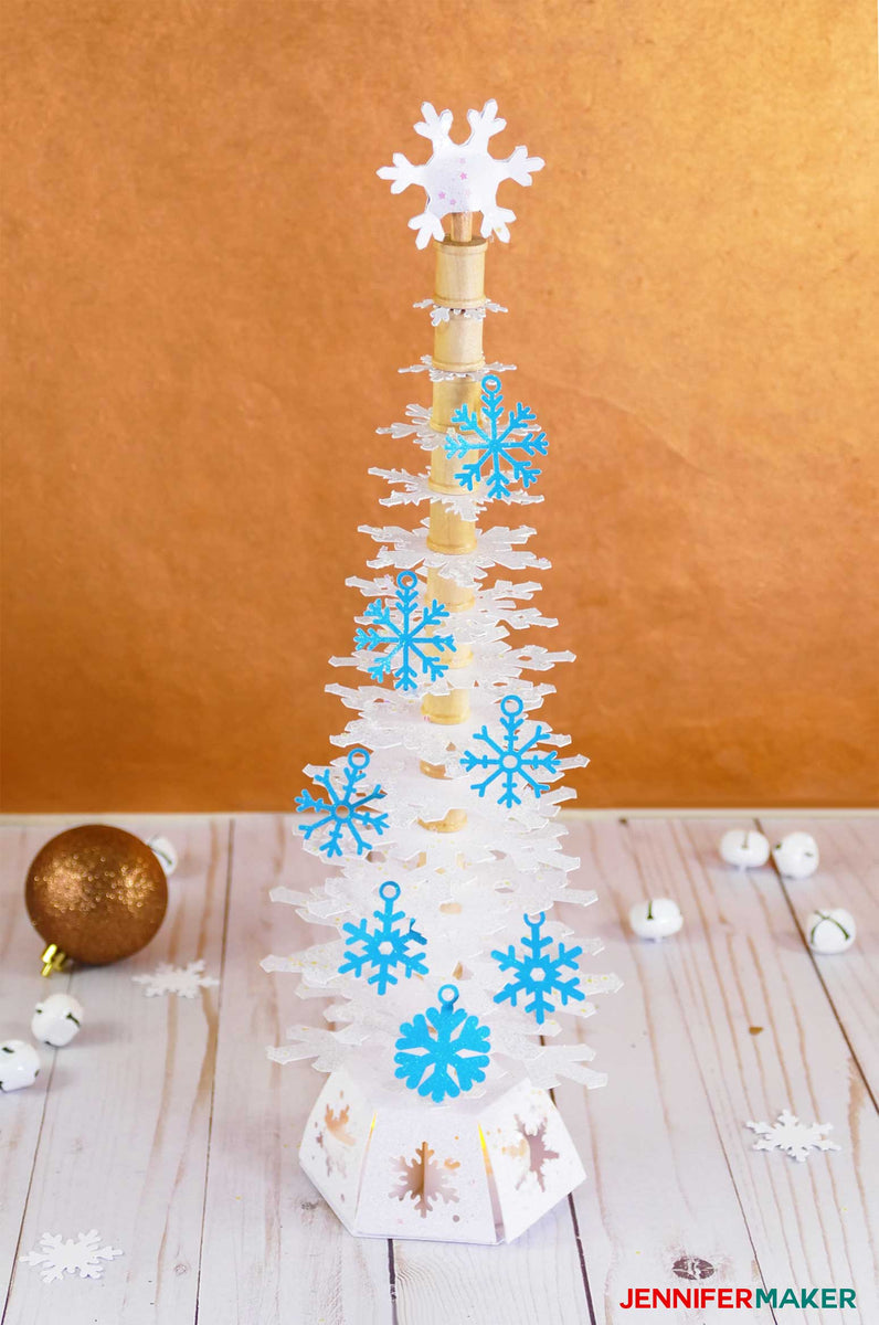 Deluxe Paper Snowflake Christmas Tree Luminary Pattern and SVG Cut Fil