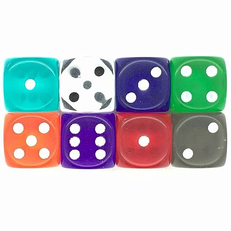 15mm Marble Red NEW Dice Set of 6 D6 