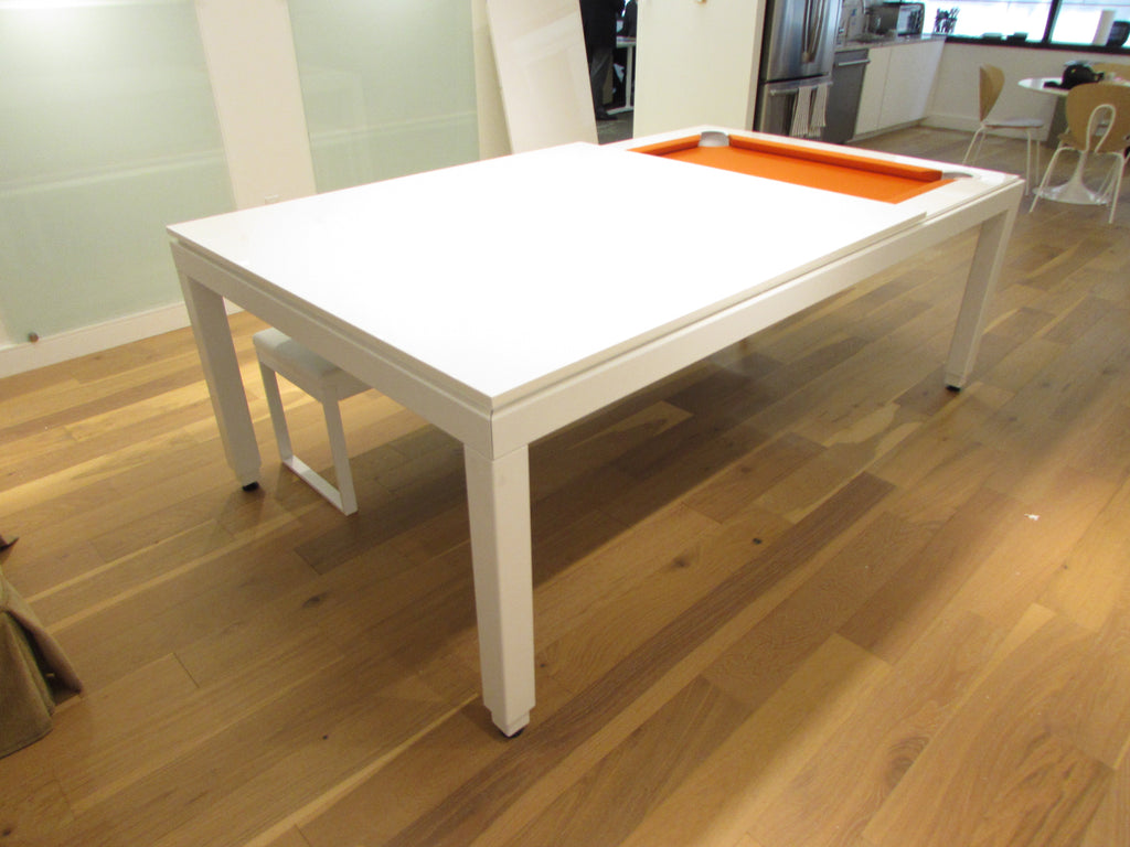 aramith fusion dining pool table white powder coat end