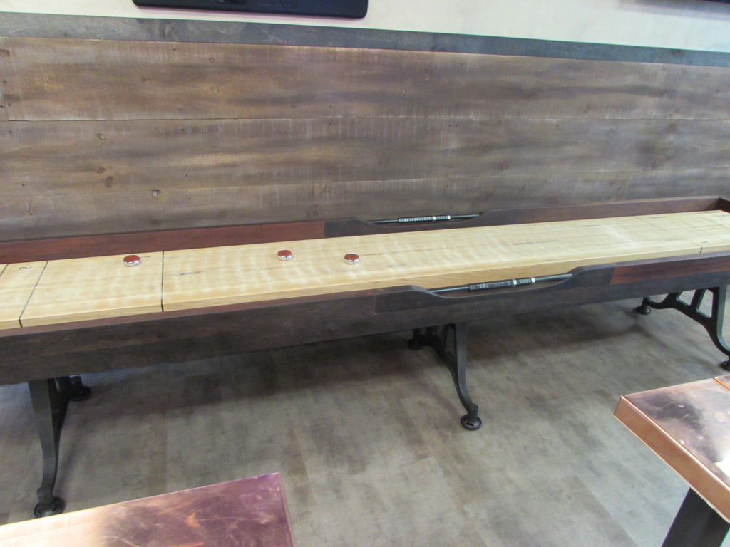 restoration iron shuffleboard table frederick maryland detail