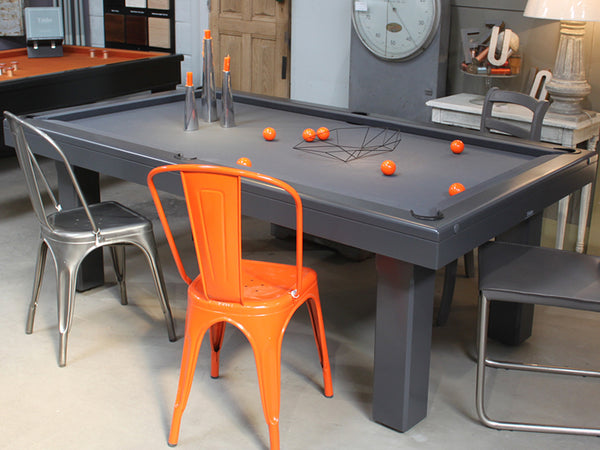 billards toulet broadway dining pool table grey lacquer