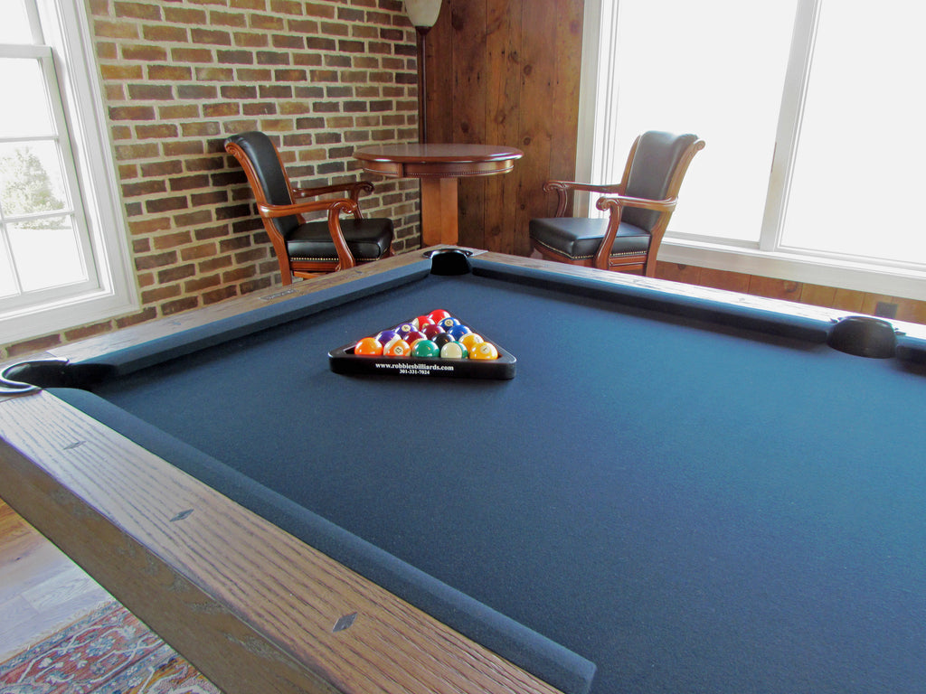 Plank and Hide Beaumont Pool Table Silvered Oak rail detail