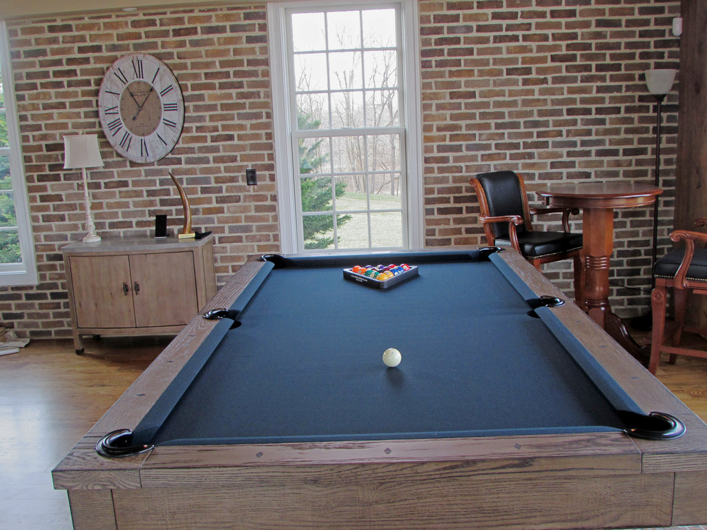 Plank and Hide Beaumont Pool Table Silvered Oak end