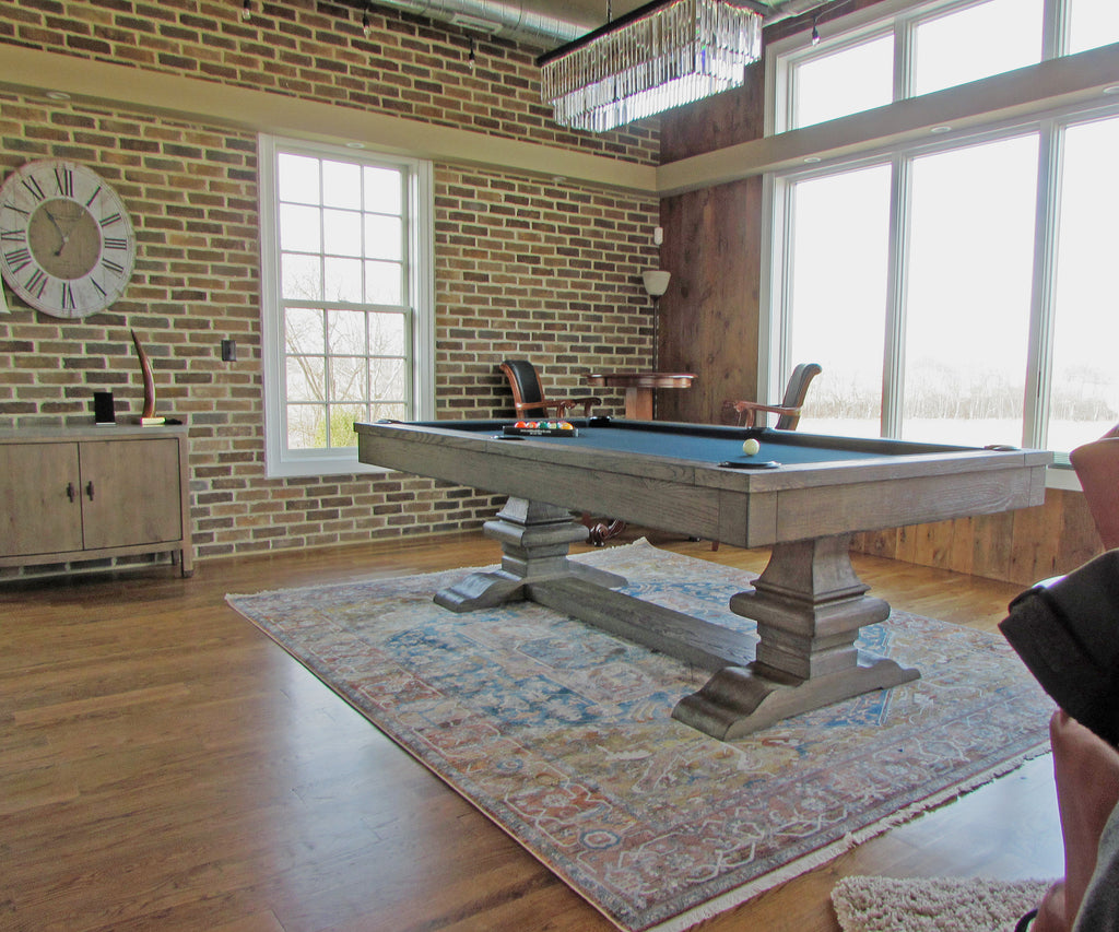 Plank and Hide Beaumont Pool Table Silvered Oak room