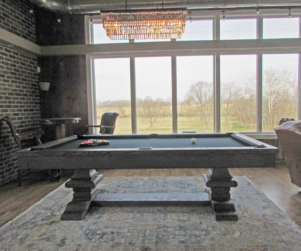 Plank and Hide Beaumont Pool Table Silvered Oak side