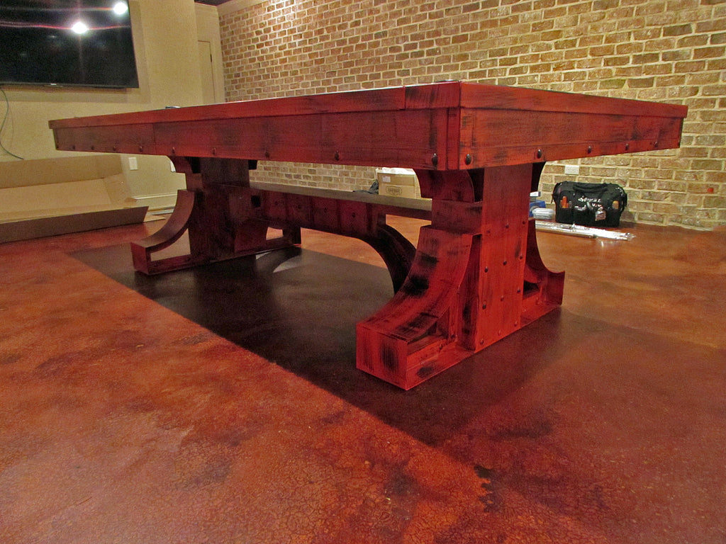 plank and hide red rexx pool table base