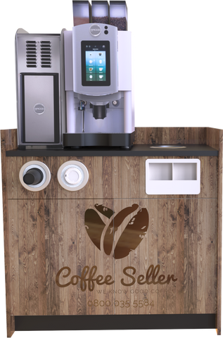 Self Serve bean to Cup Coffee Machine with base cabinet