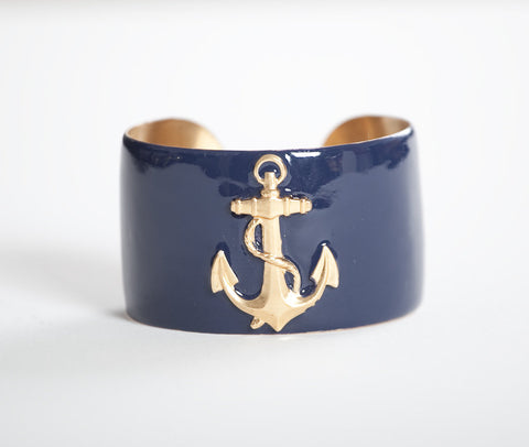Cuff Bracelet - Navy Anchor