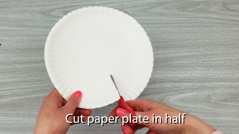 Paper Plate Cut in Half with Scissors 