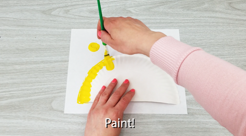 Paper Plate Painted with Yellow Paint