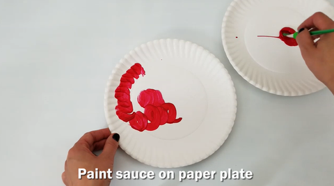 Red Paint on Paper Plate