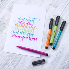 Bright Pitt Artist Pens with hand lettering