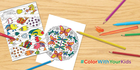 Coloring Pages for Kids and Colored Pencils