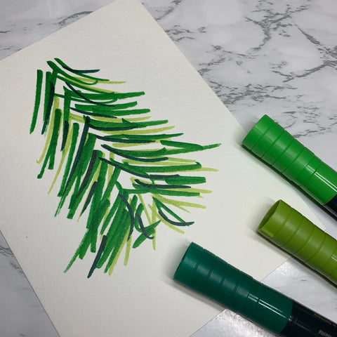 Watercolor Markers with a Tree