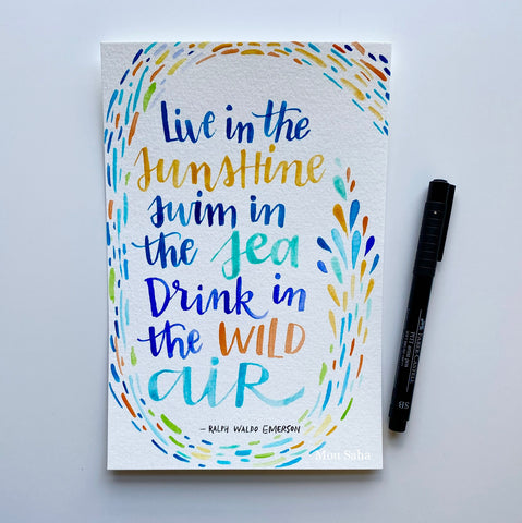 Watercolor lettering and a Pitt Artist Pen