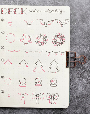 Christmas Bullet Journaling Doodles - Deck the Halls