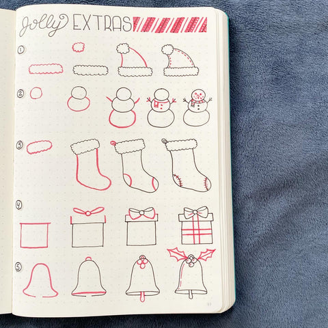 Bullet Journaling Christmas Doodles