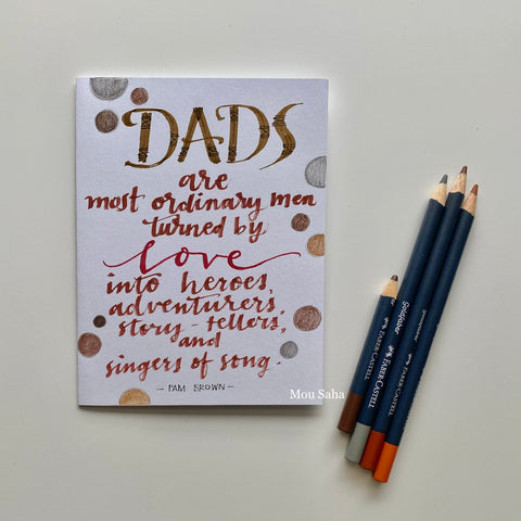 Dads hand lettered quote with Goldfaber Color Pencils