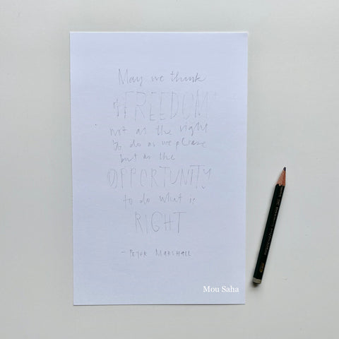 Pencil hand lettering and graphite pencil