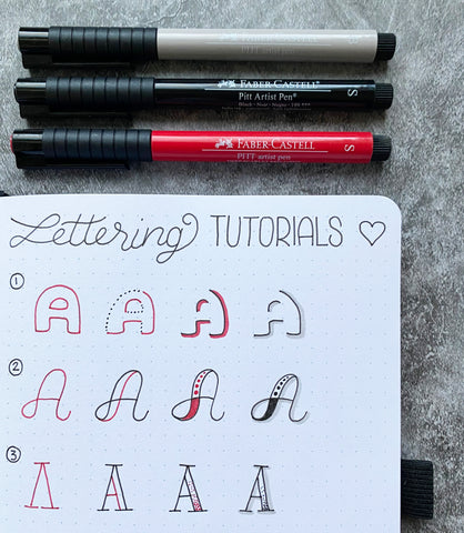 Bullet Journal lettering tutorial and Pitt Artist Pens