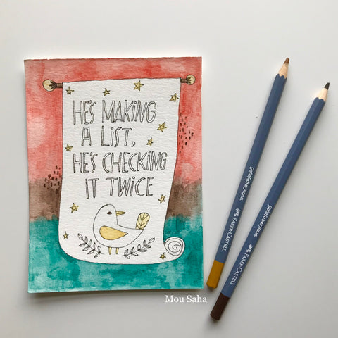 Christmas Watercolor Art with Goldfaber Watercolor Pencils