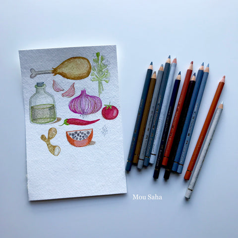 Recipe Doodles with Polychromos Color Pencils