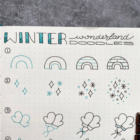 Winter Wonderland Bullet Journal Doodles