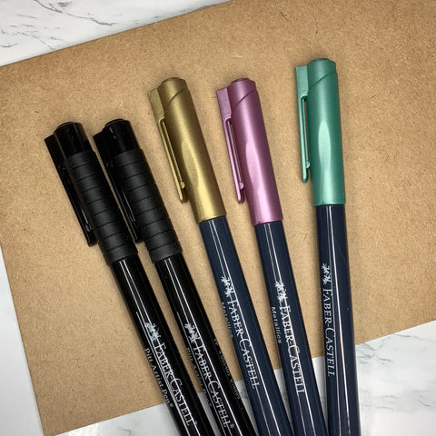 Two Pitt Artist Pens and Three Metallic Markers