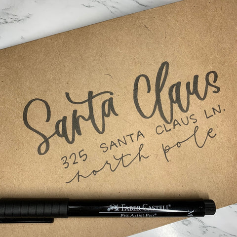Hand Lettered Envelope - Santa Claus