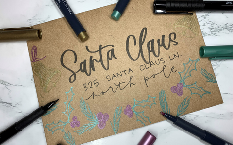 Hand Lettered Christmas Craft Envelope