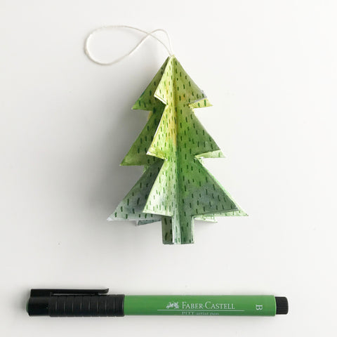 Christmas tree ornament and Pitt Artist Pen