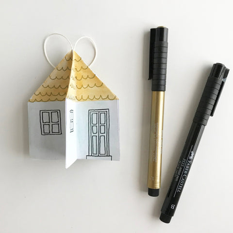 House ornament and Pitt Artist Pens