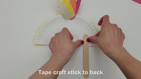 Taped Craft Stick to Back of Paper Plate