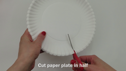 Paper plate with scissors