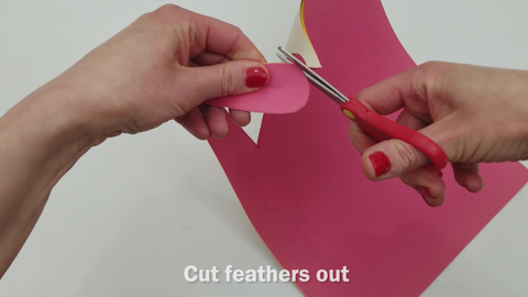 Feather cut out of construction paper