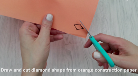 Cut Diamond Shape from Construction Paper for Beak