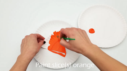 Paint Paper Plate Slices Orange