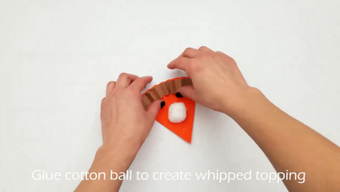 Glued Cotton Ball on Orange Paper Plate