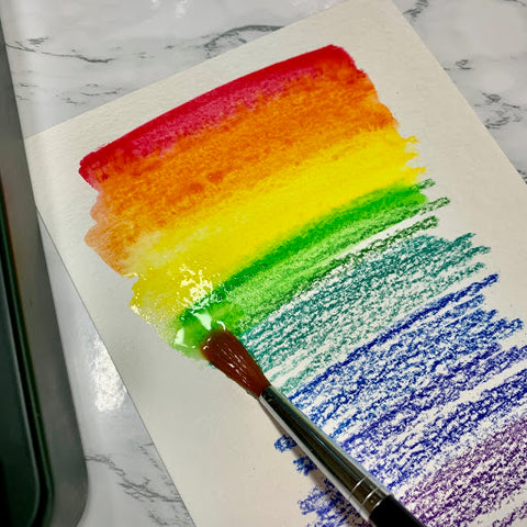 Watercolor Pencil Swatches with Brush