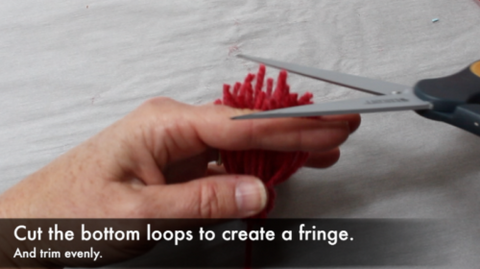 Cut the bottom loops to create a fringe