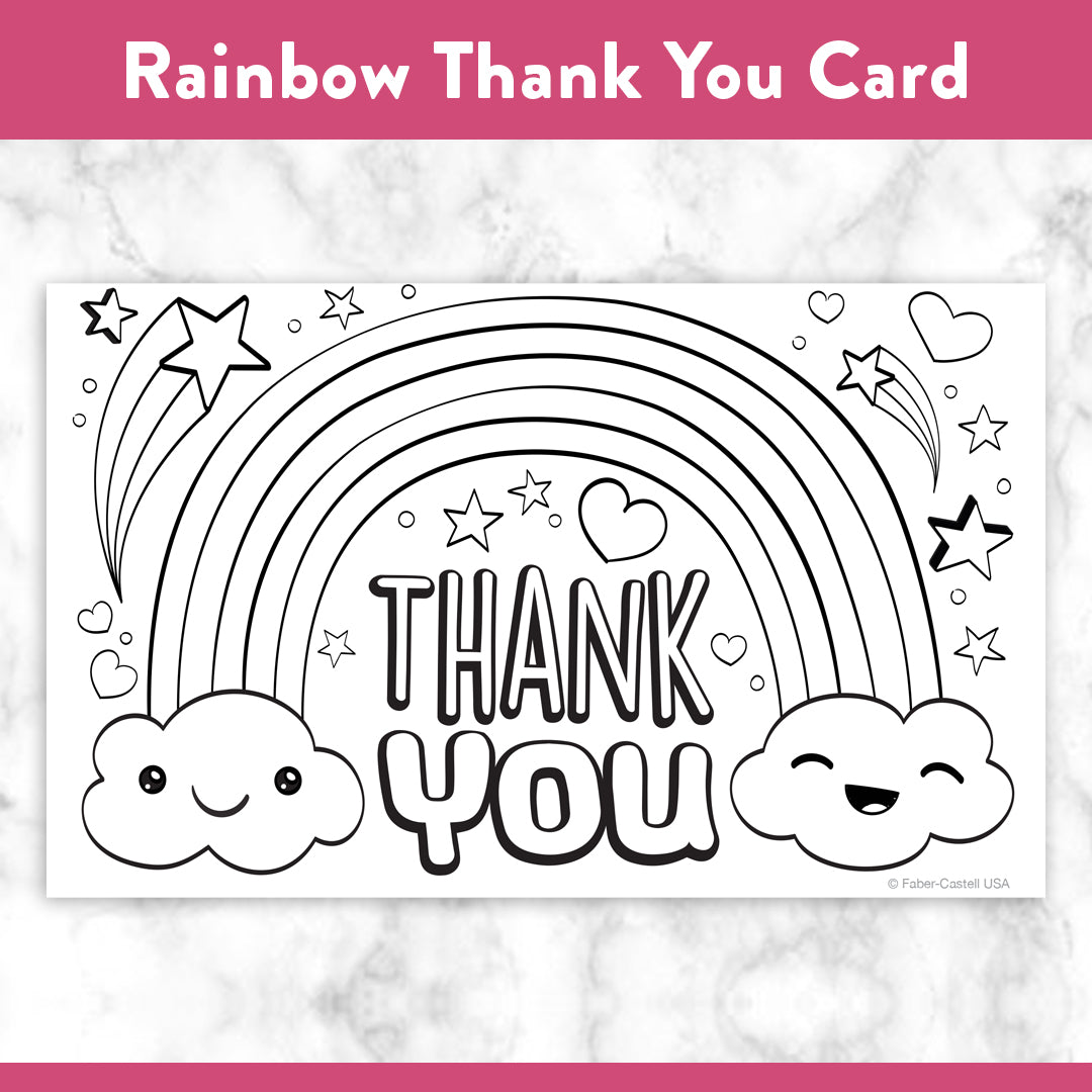 Rainbow thank you coloring page