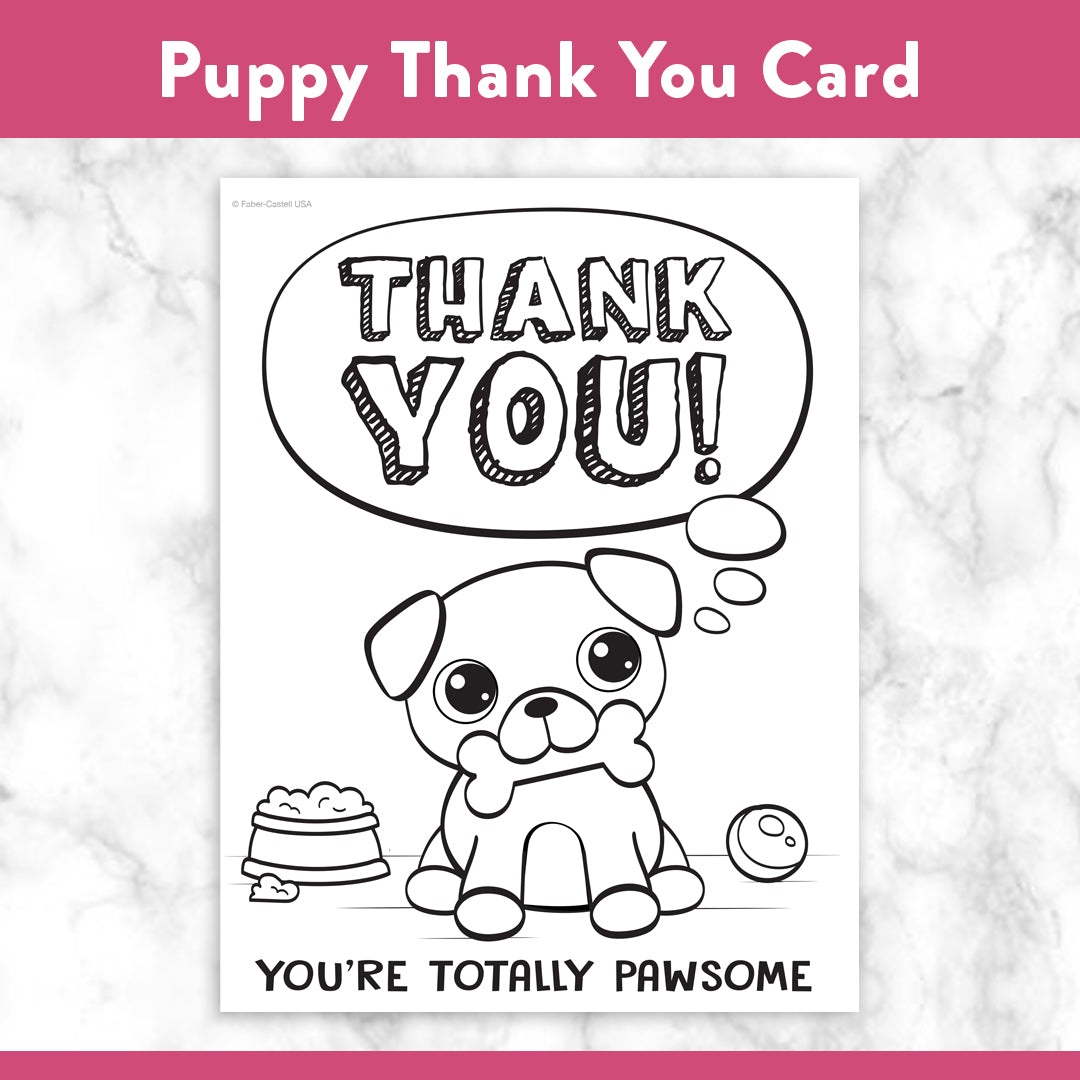 Puppy thank you coloring page