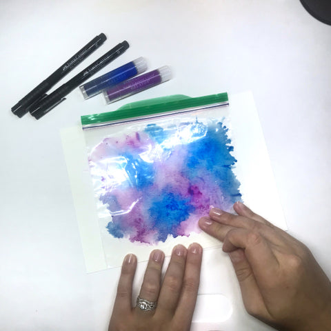 Gelatos and Pitt Artist Pens Creating Watercolor