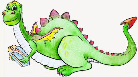 Draw a Watercolor Dragon for Kids