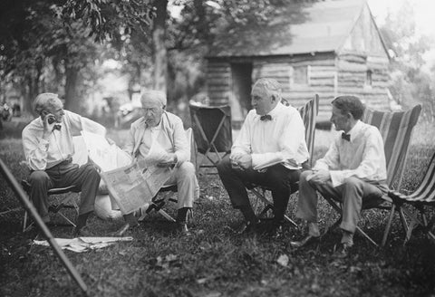 Edison & Ford in butterfly chair