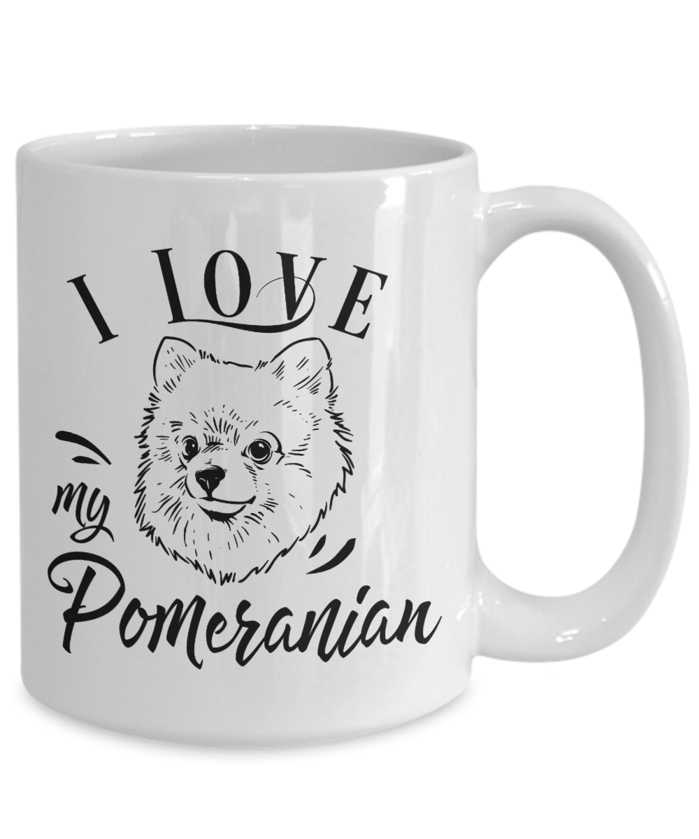 Pomeranian Black Ceramic 15oz Coffee Mug 